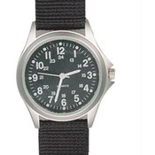Field Watch, Black Nylon Strap, Black Face