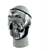 Neoprene Face Mask, Glow in the Dark, Blk &amp; White Skull Face