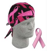 Flydanna&reg;, 100% Cotton, Pink Ribbon, Black