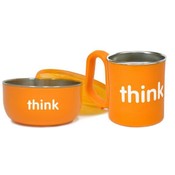 thinkbaby Cereal Bowl and thinkbaby BPA Free Kid's Cup, Orange