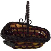 Basket, Wine - Wicker w/metal handle