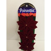 Poinsettia Velvet Bows - 3ct