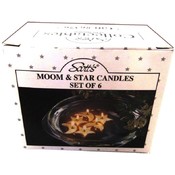 Candles, Moon &amp; Star Floating - Set of 6