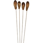 Mahogony Pods with Stems - 4 Count