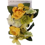 Taper Candle Rings, Set of 2 Yellow Colorscape
