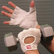 Leather Weightlifting Gloves w/Cotton Mesh Back