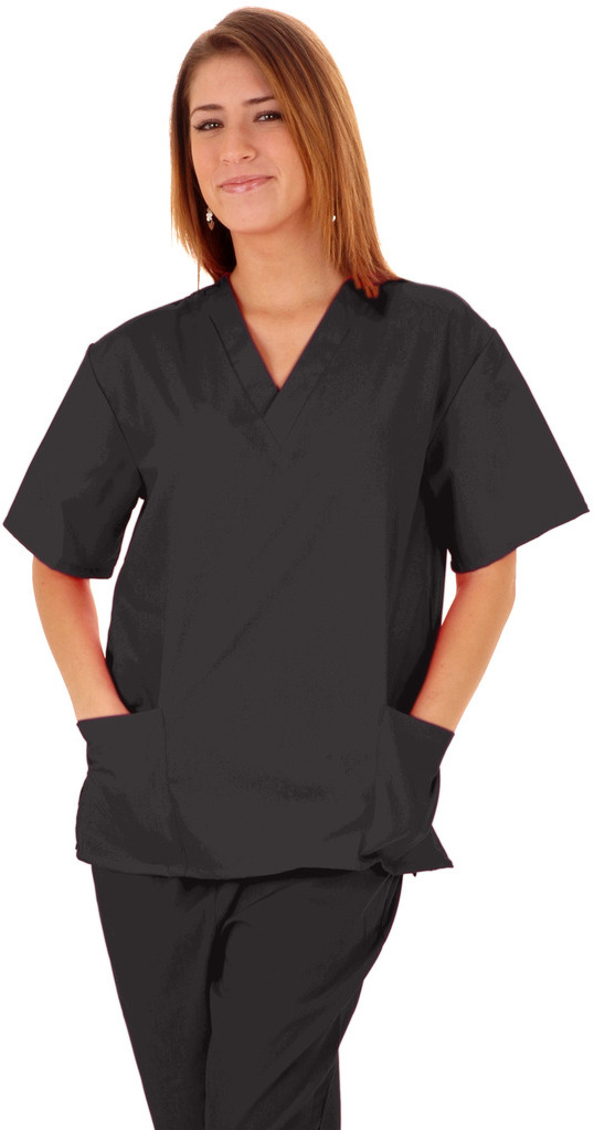 M&M ScrubsUnisex Scrub Set Medical Scrub Top and Pants [XXXL Black]