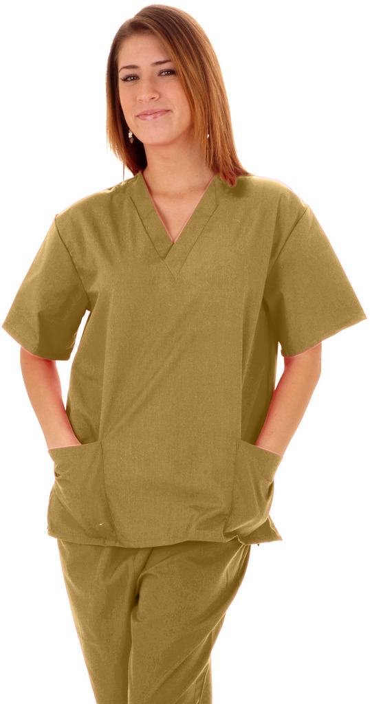 Wholesale M&M ScrubsUnisex Scrub Set Medical Scrub Top and Pants [XL Khaki] (SKU 1924629