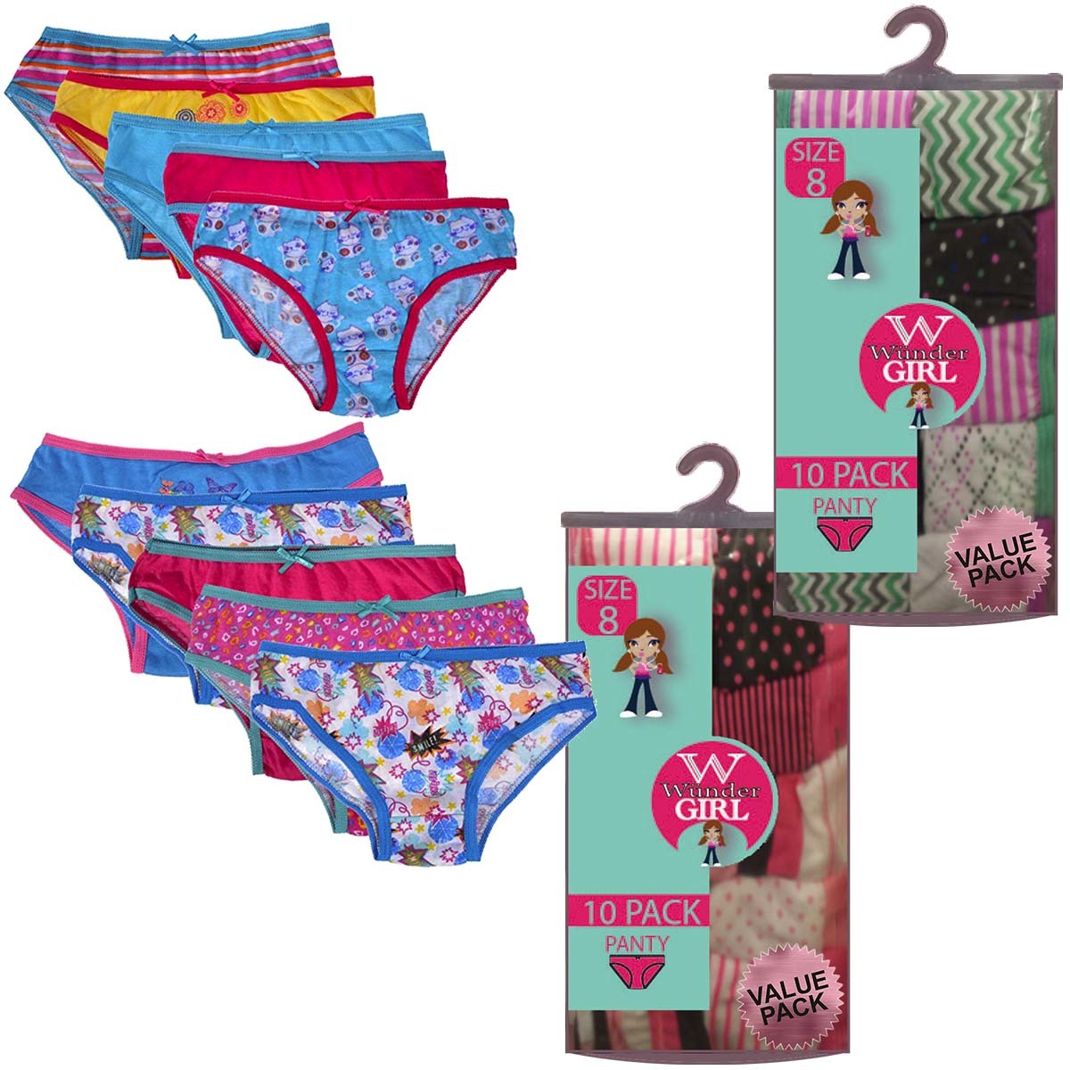 Wholesale Girls Panties Assorted Prints Sizes 4 14 Dollardays 1911