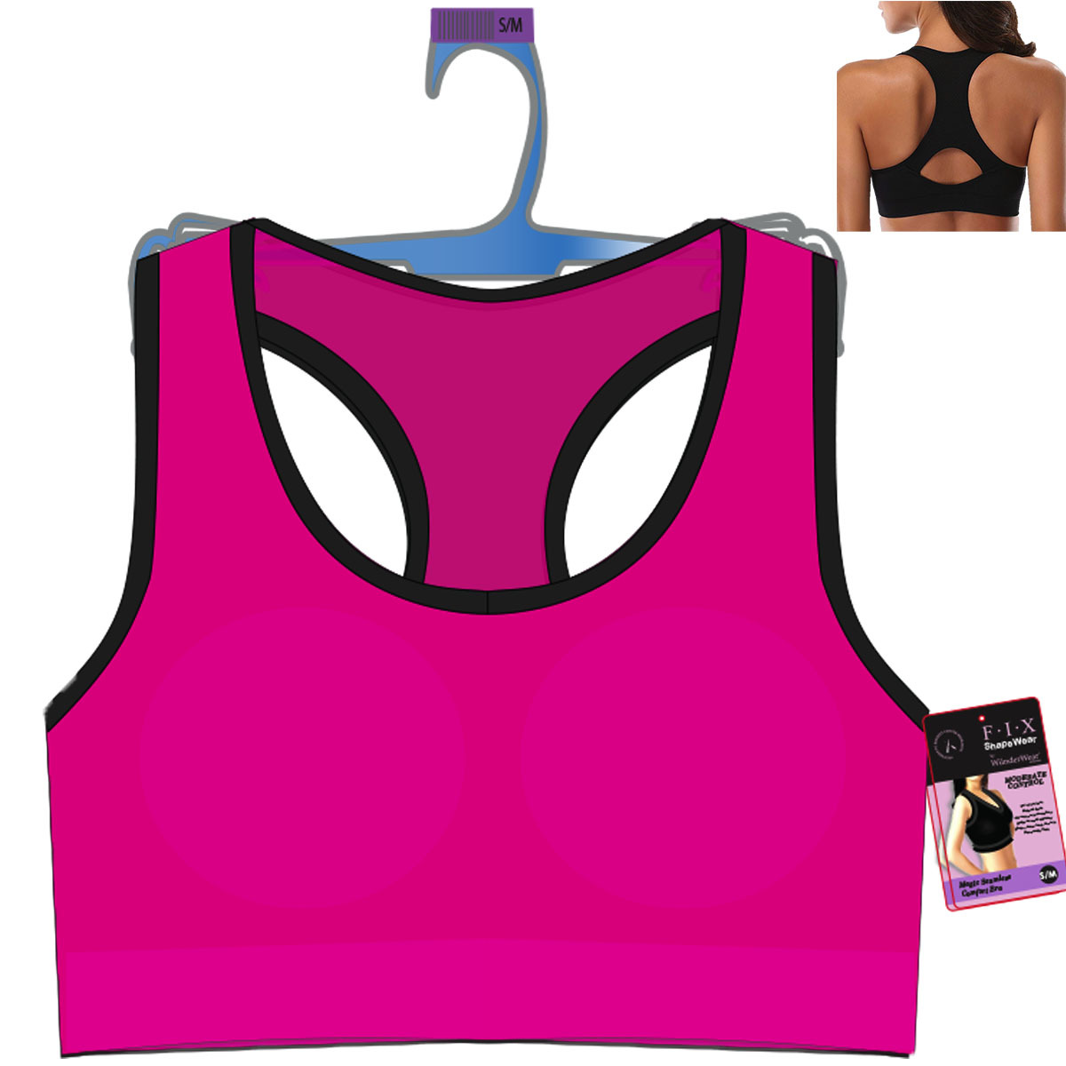 pink all day sports bra