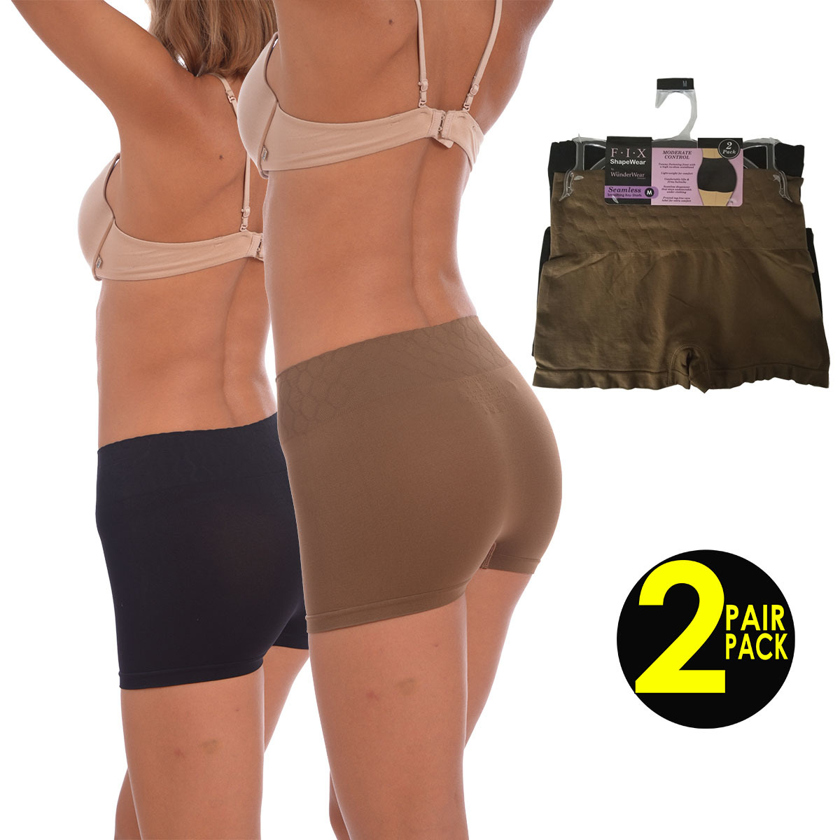 Wholesale Women's 2PK Seamless Shapewear Boy Shorts DollarDays