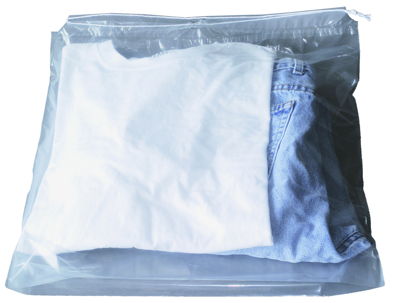 Wholesale Plastic Drawstring Bags Clear, 18" x 20" DollarDays