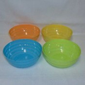 4Pc 5.5  Round Plastic Bowl Assorted colors