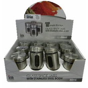 2.70Oz-80Ml  Glass &amp; Steel Spice Jar