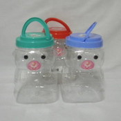 66Oz Bear Shape Plastic Jar With Lid