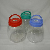 Diamond Shap Jar With Lid 3 Assorted Clrs