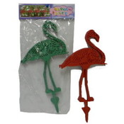 2Pc Plastic Garden Fence Flamingo Design