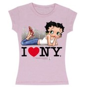 Betty Boop NY Tummy Pose Pink Junior Top
