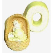 2.5" Poly Resin Newborn Baby in Basket Figurine