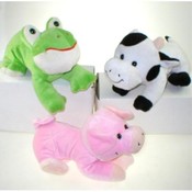 3 Asst Plush Farm Animals