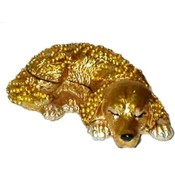 Bejeweled Pewter Dog Trinket Box