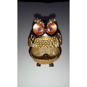 2" Jeweled Pewter Owl Trinket Box