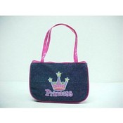 Princess Denim Purse with Zipper
