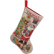 Classic Santa Stocking Counted Cross Stitch Kit