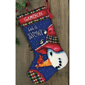 Snowman Perch Needlepoint Kit