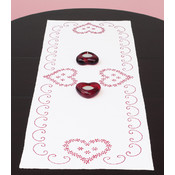 Stamped Valentine's Day Table Runner/Scarf