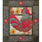 Spotty Rooster Wall Quilt Kit-13"X15"