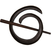 Spiral Shawl Pin, Ebony