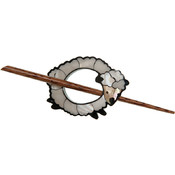 Inlaid Shell Shawl Pin, White Sheep