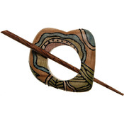 Wood Shawl 3-Inch by 3-Inch Pin