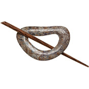 Shell Shawl Pin, Cracked Cowrie