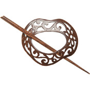 Coconut Scrolled Freeform Shawl Pin