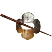 Shell Shawl Pin, Clover