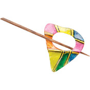 Capiz Shell Shawl Pin-Rainbow