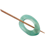 Wood Shawl Pin-Sage