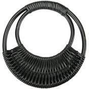 Rattan Purse Handle 7-1/16" Round-Black