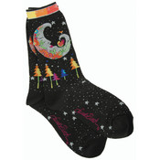 Laurel Burch Socks-Mystic Moon -Black