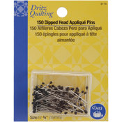 Dritz Quilting Black Dipped Head Applique Pins-3/4