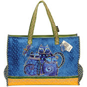 Oversized Tote W/Zipper Top 22"X5-1/2"X15"-Indigo