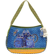 Medium Hobo W/Zipper Top 14"X4-1/2"X9-1/2"-Indigo