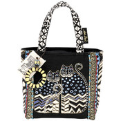 Medium Tote W/Zipper Top 10"X3"X8-1/2"-Spotted Cat