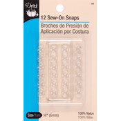 Clear Nylon Sew-On Snaps-1/4" 12/Pkg