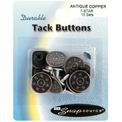 Tack Buttons Size 27 16mm 10/Pkg-Antique Copper