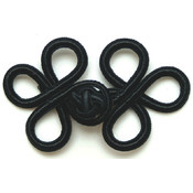 Rayon Braid Frog Closure-Black 3"X1-3/4"