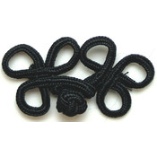 Rayon Braid Frog Closure-Black 2-1/2"X1"