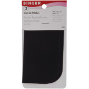 Iron-On Patches 5x5" 2/Pkg-Black